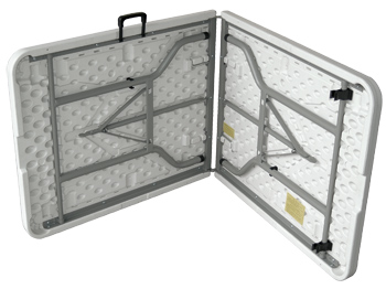 Mesa rectangular plegable tipo maleta